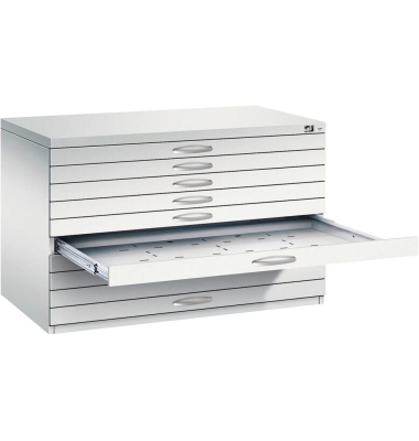 7100 Planschrank lichtgrau 10 Schubladen 110,0 x 76,5 x 76,0 cm